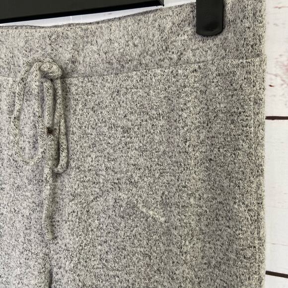 Windsor L Grey Marled Soft Knit High Rise Slim Leg Lounge Sweatpants - Picture 4 of 6